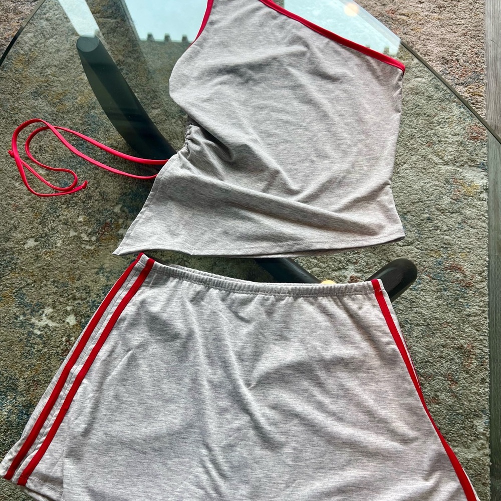 Gray and Red Two-Piece Set from Lisa Says Gah, never worn.